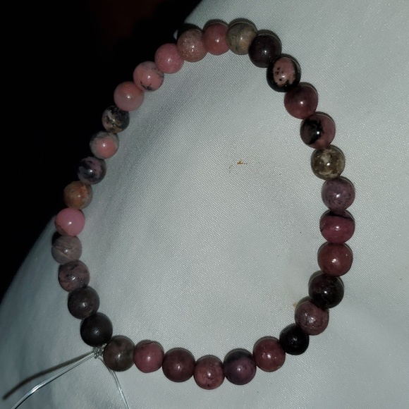 Rhodonite Handmade Stretch Bracelet - Picture 2 of 5